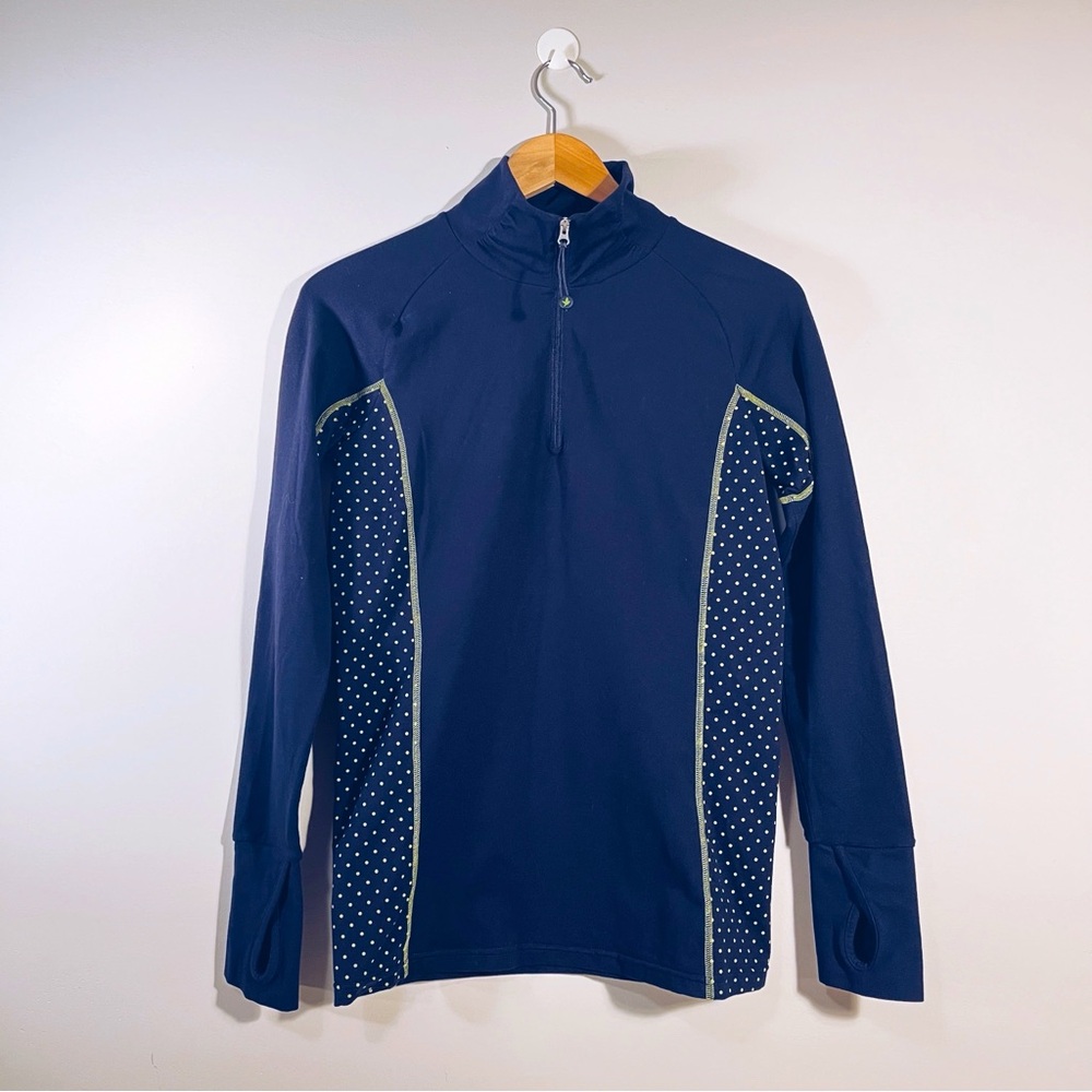Aerie Fit Quarter Zip Pullover Athletic Shirt Navy Blue Women’s Large